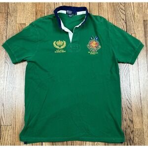 Vintage Polo Ralph Lauren Rugby Bleeker Crest Embroidered Shirt Men's Size Large